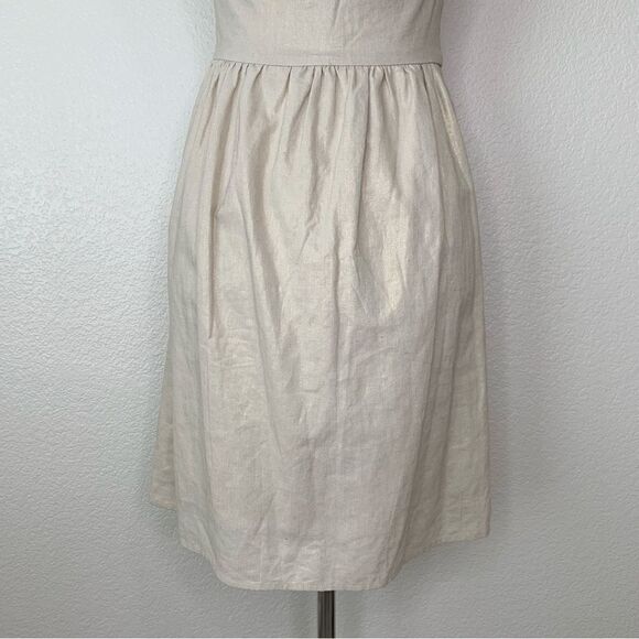 Judith March Linen Blend Square neck Bow Back Metallic Dress - Picture 9 of 13